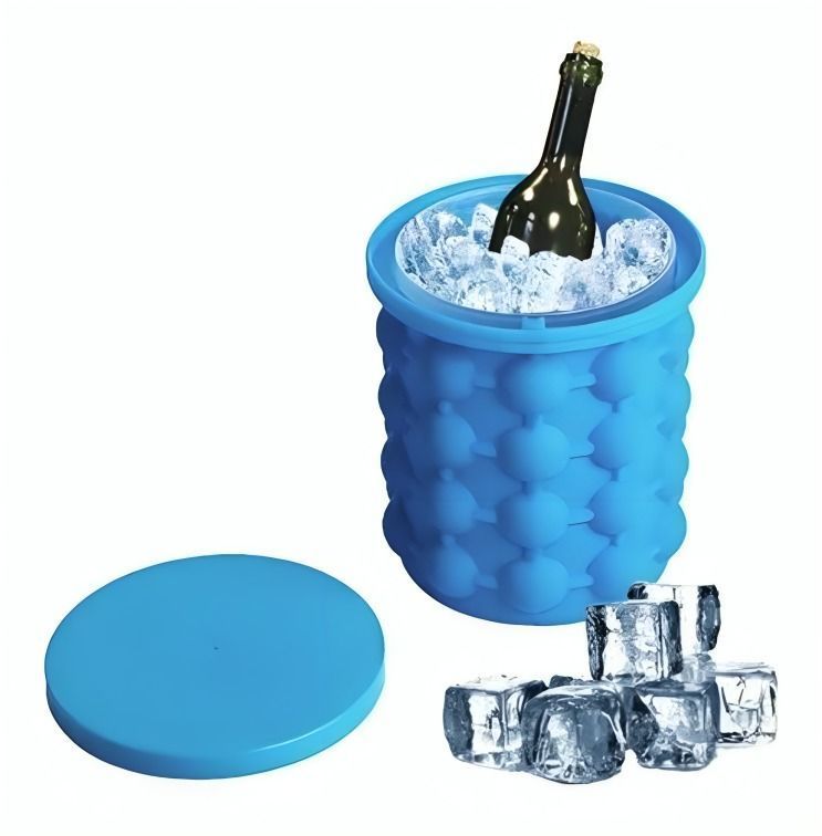 Hielera Contenedor de Hielo Enfría Vaso Botella Portátil de Silicona-0