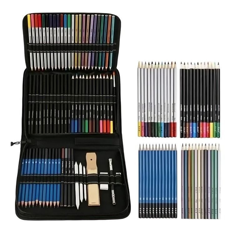 SET 72 Estuche Lápices De Colores Dibujo Profesional-2