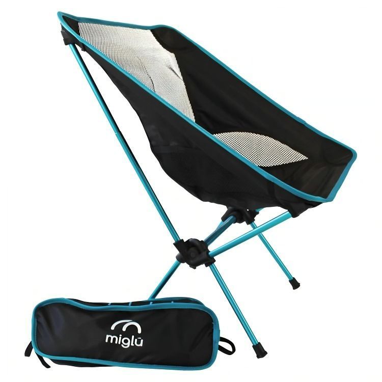 Silla plegable de camping azul-1