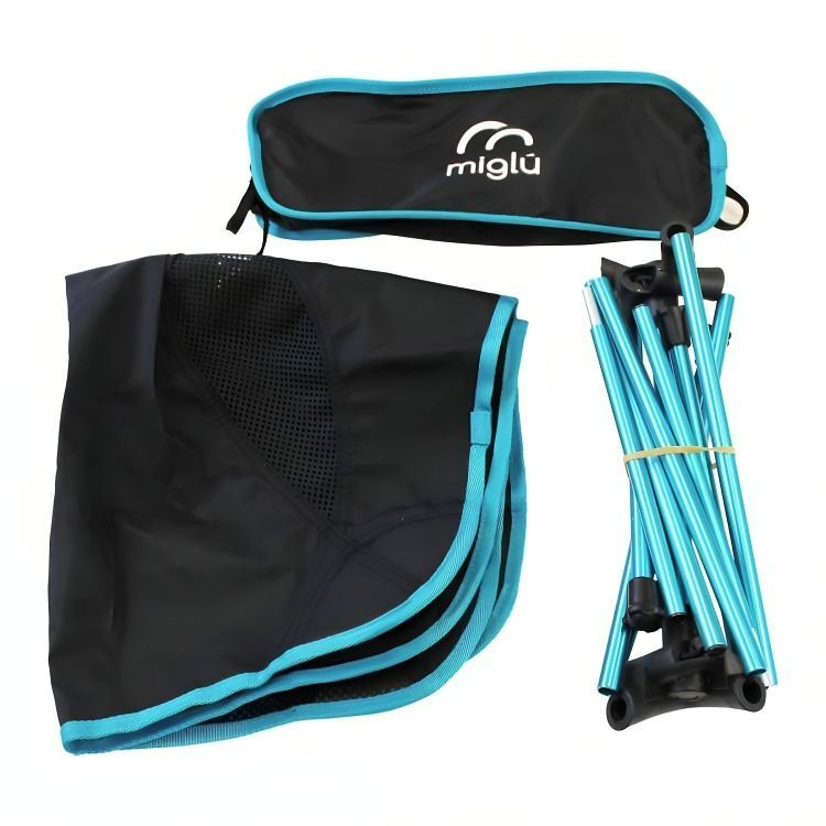 Silla plegable de camping azul-2