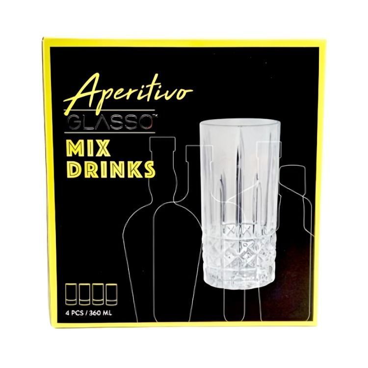 SET 4 VASOS MIX DRINKS VINTAGE GLASSO-1