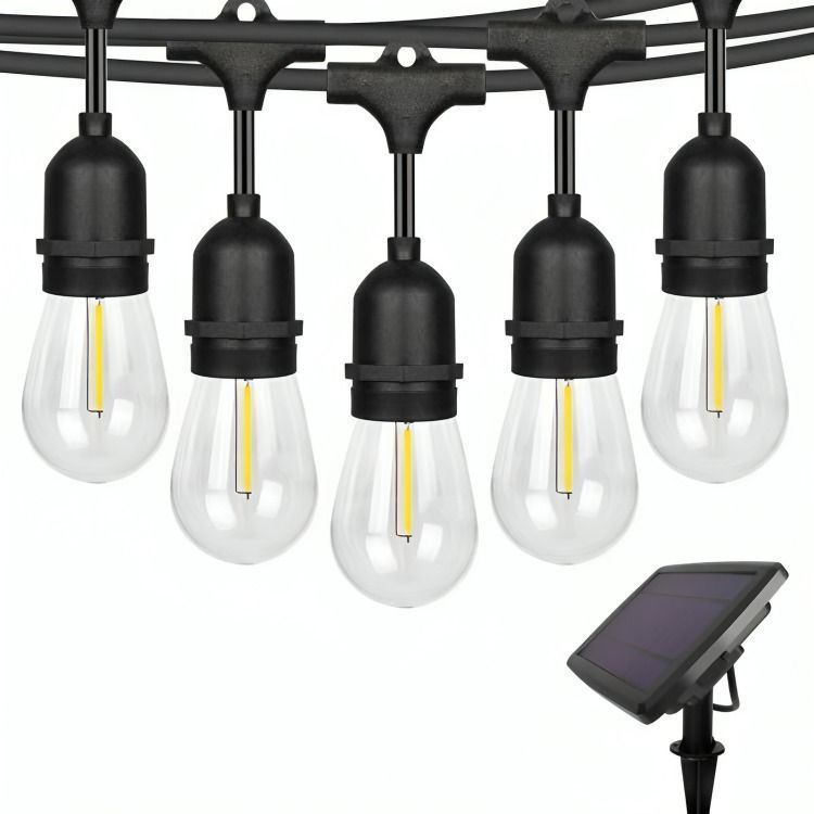 Guirnalda 10 Metros Panel Solar Con 10 Ampolletas Led -1