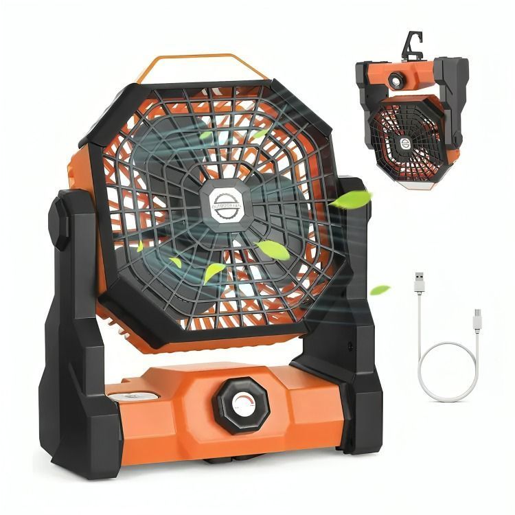 Ventilador Portátil Camping Acampar Recargable Usb Luz Led-1