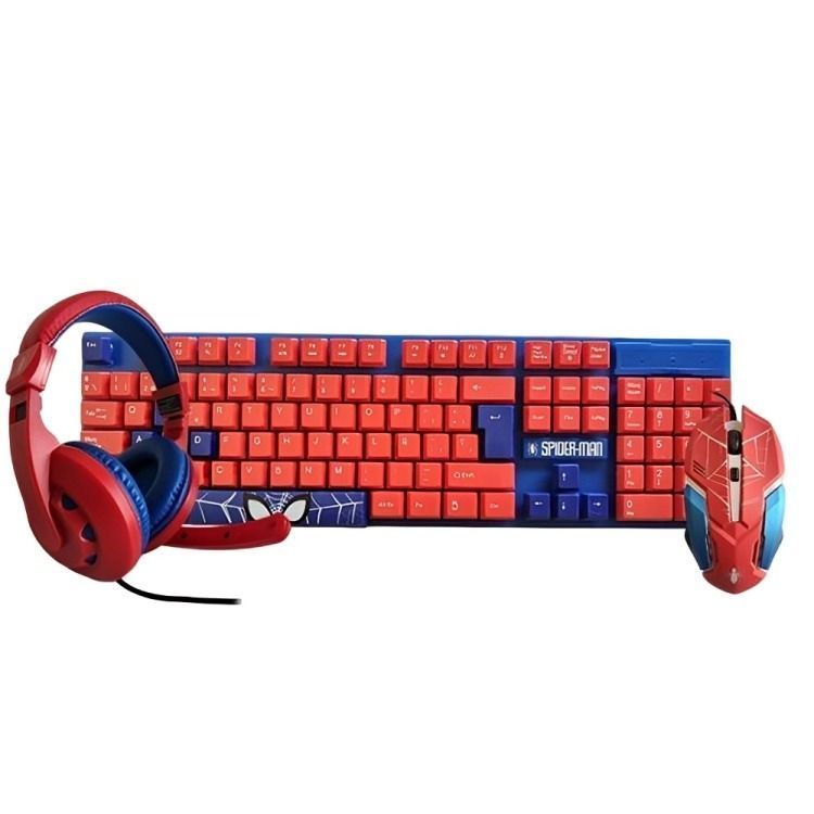 Kit 3 en 1 Marvel Spider Man, Mouse + Teclado + Audífonos-1