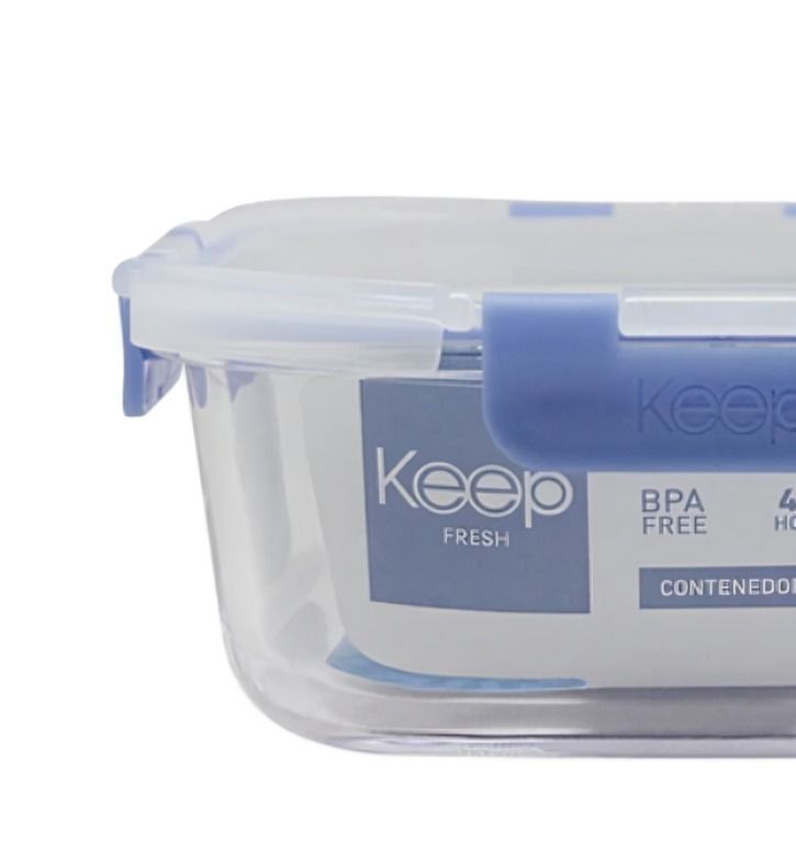 Hermetico cuadrado de Vidrio Templado 1200 ml  Keep-1