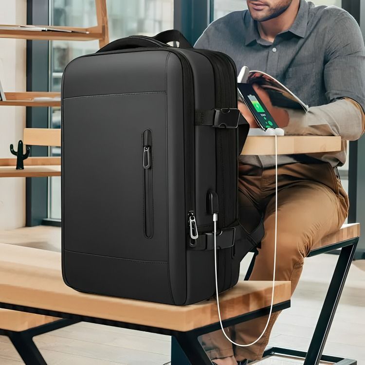 Mochila De Viaje Gran Capacidad Impermiable Viral Unisex negro-1