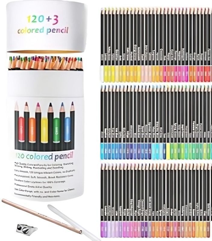 Set 120 Lapices Color Profesional Dibujo Caja Cilindrico-0