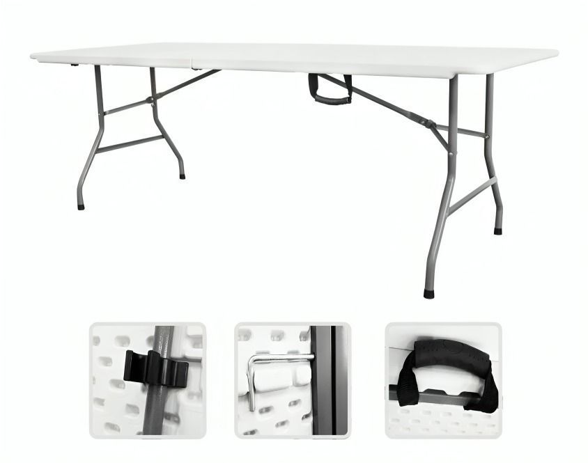 Mesa Plegable Tipo Maleta Blanca-2