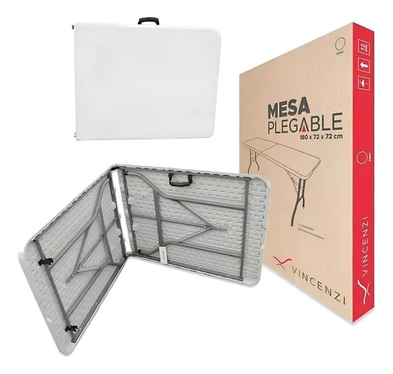 Mesa Plegable Tipo Maleta Blanca-5