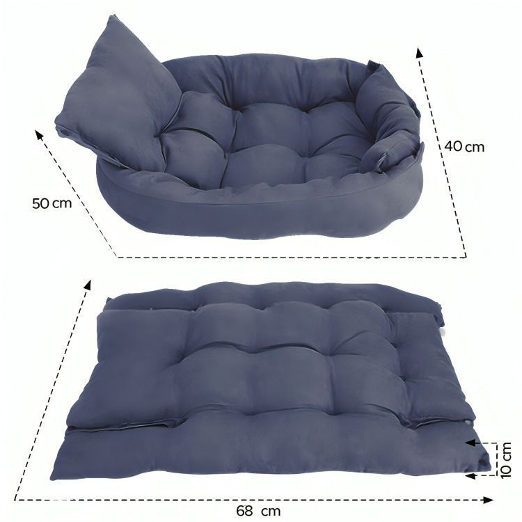 Cama para mascotas 68x50x40 Azul-4