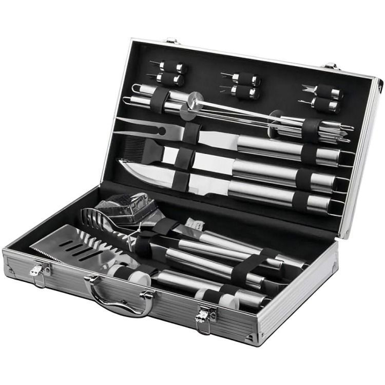 Set Parrillero Asado Barbacoa 18 Pcs En Maleta Kit Parrilla-1