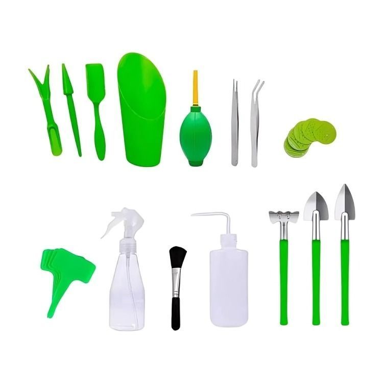 Kit Mini Herramientas Plantas Jardinería Suculentas 15piezas-0