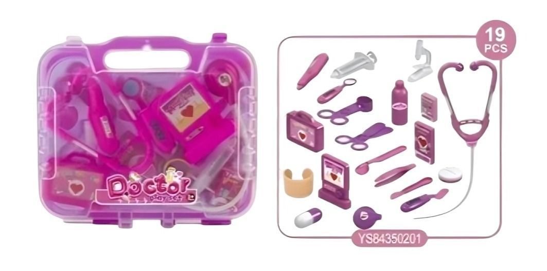 Maleta doctor Rosada 19pcs 25cm x 6.5cm x 29 cm-1