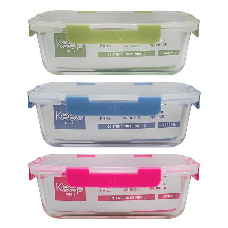 Hermeticos Rectangular vidrio Templado 1520 ml Keep-2