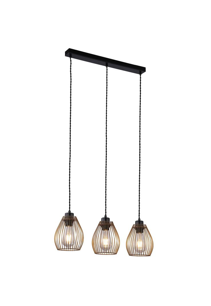 Lámpara Colgante Beas 3 Luces Dorado Mate-0