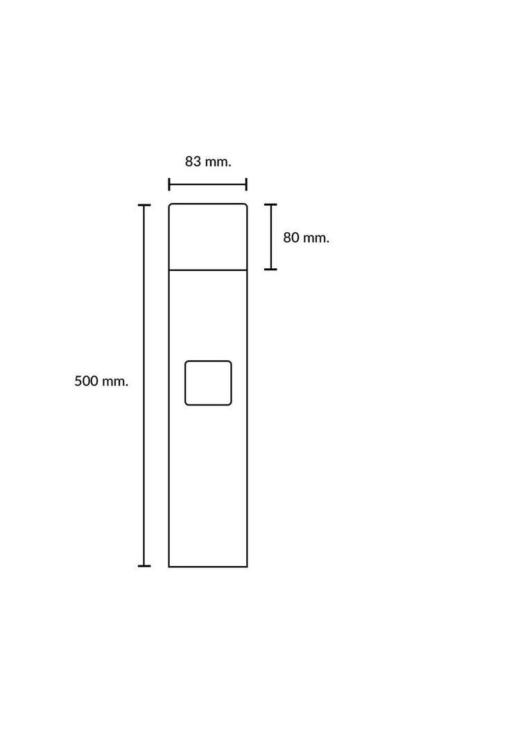 Farol Poste 50Cm Praza Negro-4