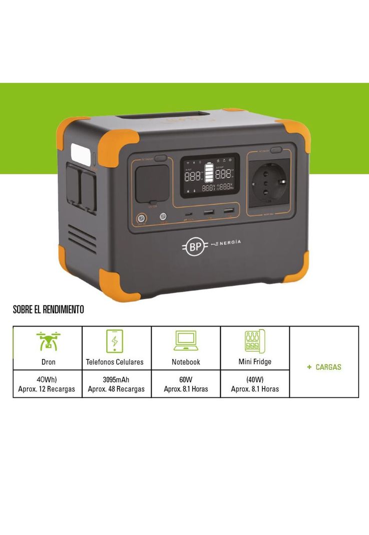 Estación de Energía Recargable 600W-576Wh-3