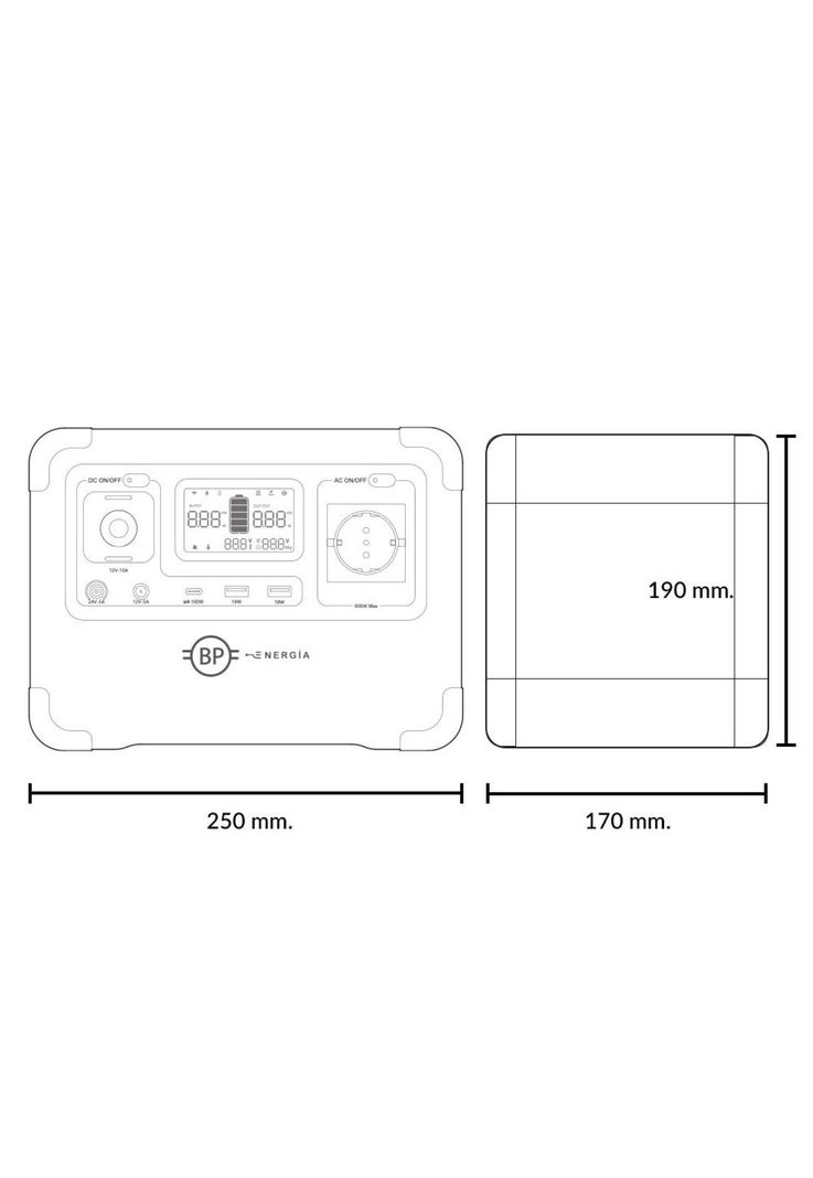 Estación de Energía Recargable 600W-576Wh-5