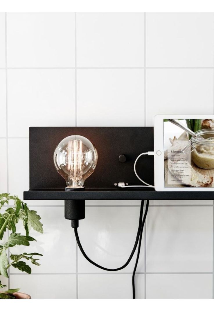 Lámpara De Pared Byp Multi Negro Con Usb 50cm-1