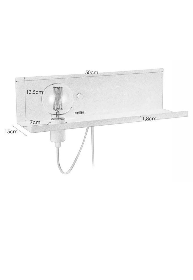 Lámpara De Pared Byp Multi Negro Con Usb 50cm-6