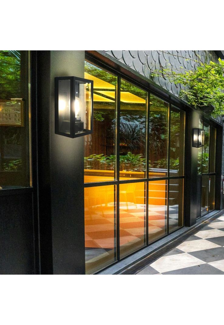 Aplique Exterior Varina Glass Negro-1