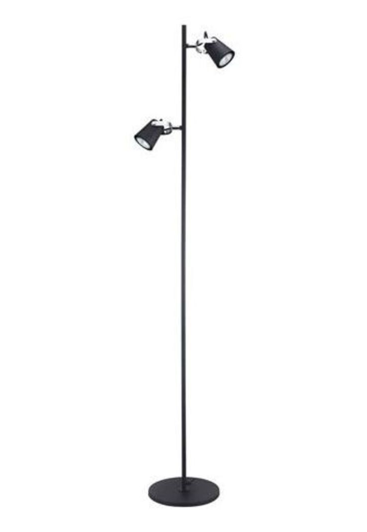 Lámpara De Pie Aurus 2 Luces Negro Mate-0