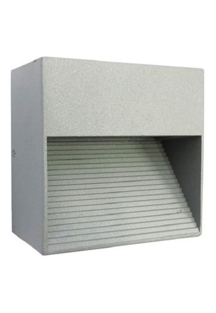 Aplique Muro Exterior Box Led Hp Luz Cálida Gris-0