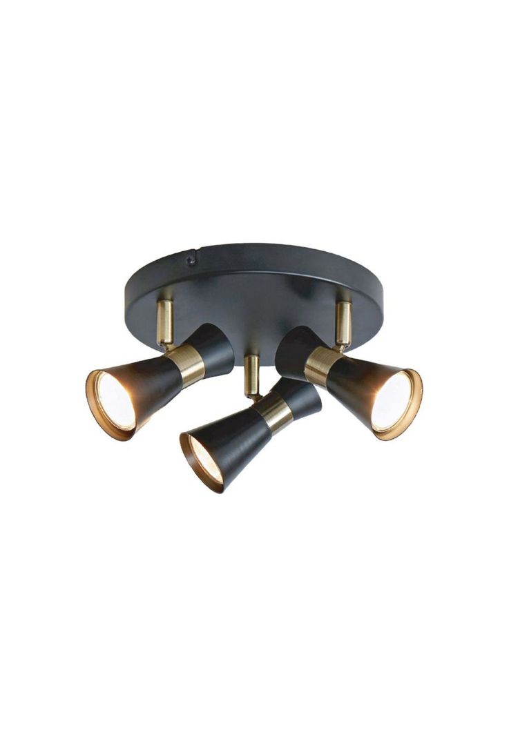 Plafón Zeny 3 Luces Negro Mate Antique Gu10
