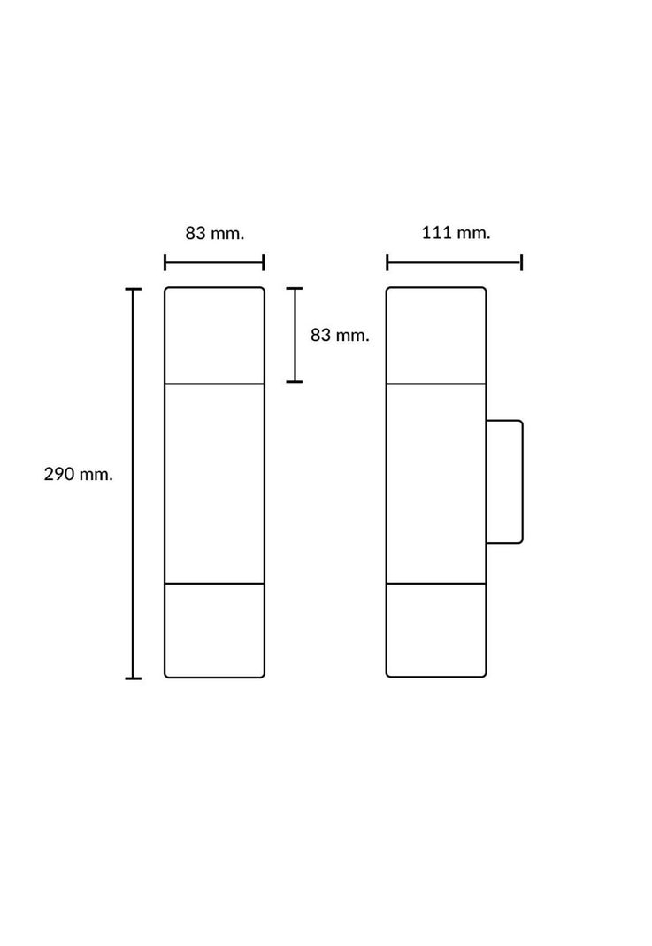 Aplique Aluminio Bidireccional Praza Negro-4