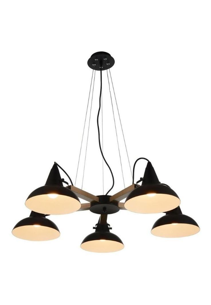 Lámpara Colgante Denver 5 Luces Negro Mate D80cm-0