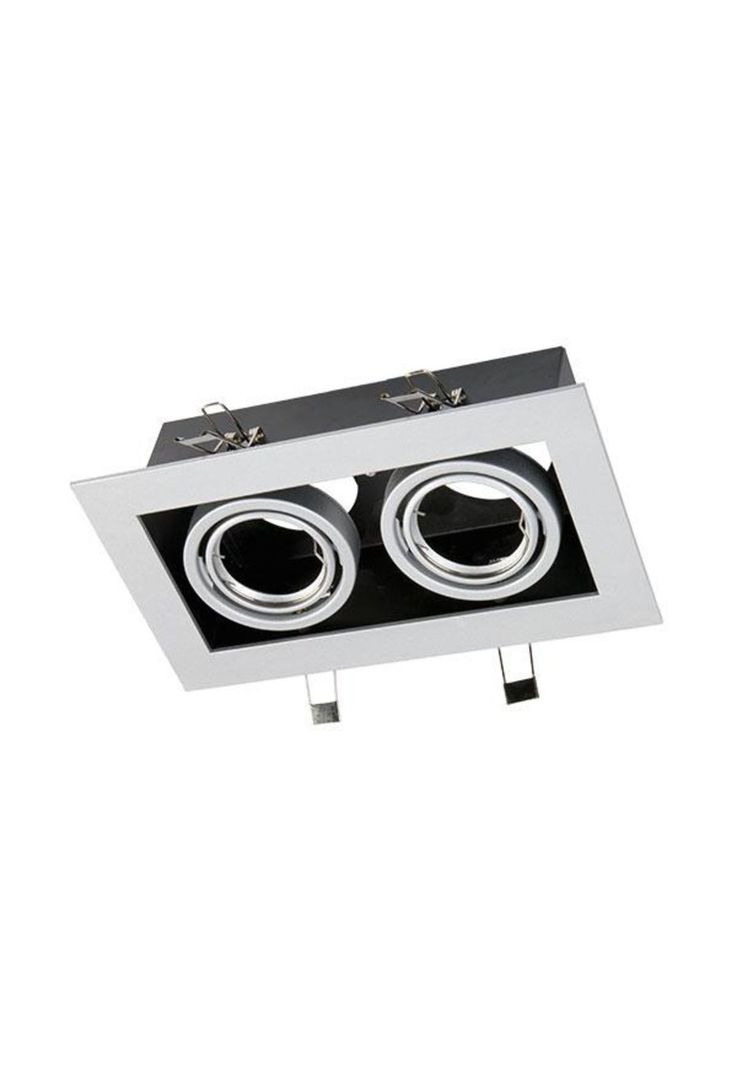 Foco Empotrado Rectangular Basculante Gris-0