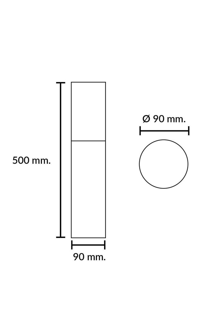 Poste Farol Pietra 50cm Negro-5