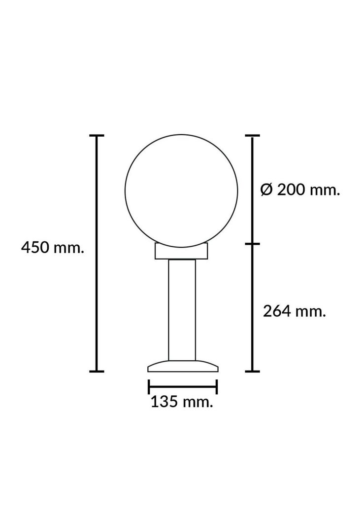 Farol Poste Mar Globo 50cm Policarbonato Ip44-2