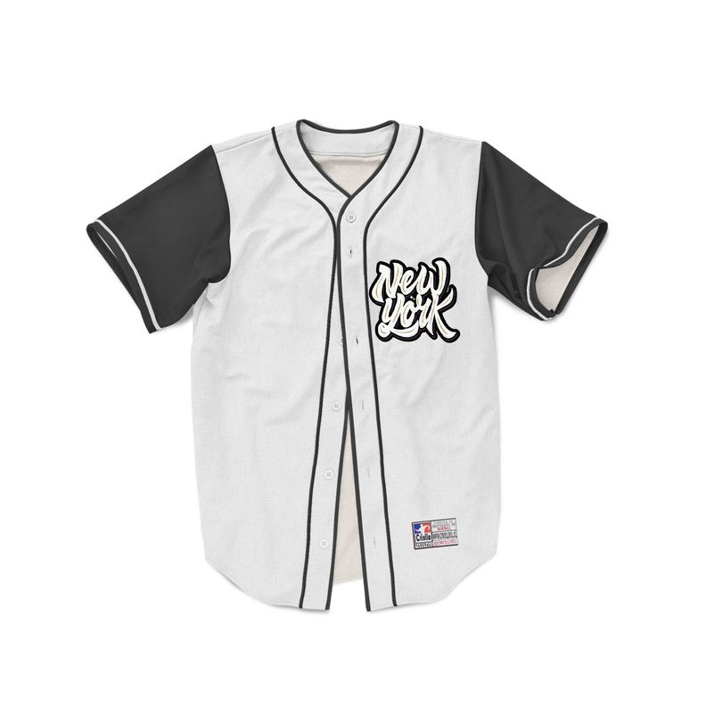 Polera estilo beisbol white New York-0
