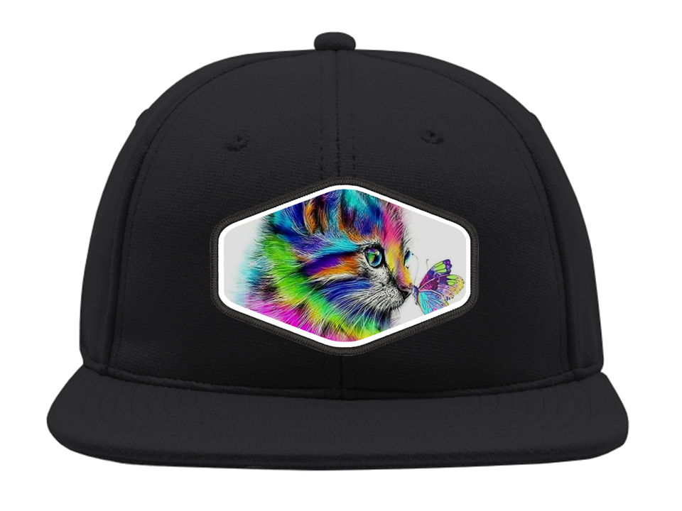 Snapback Gorro Bordado Gato mariposa-0