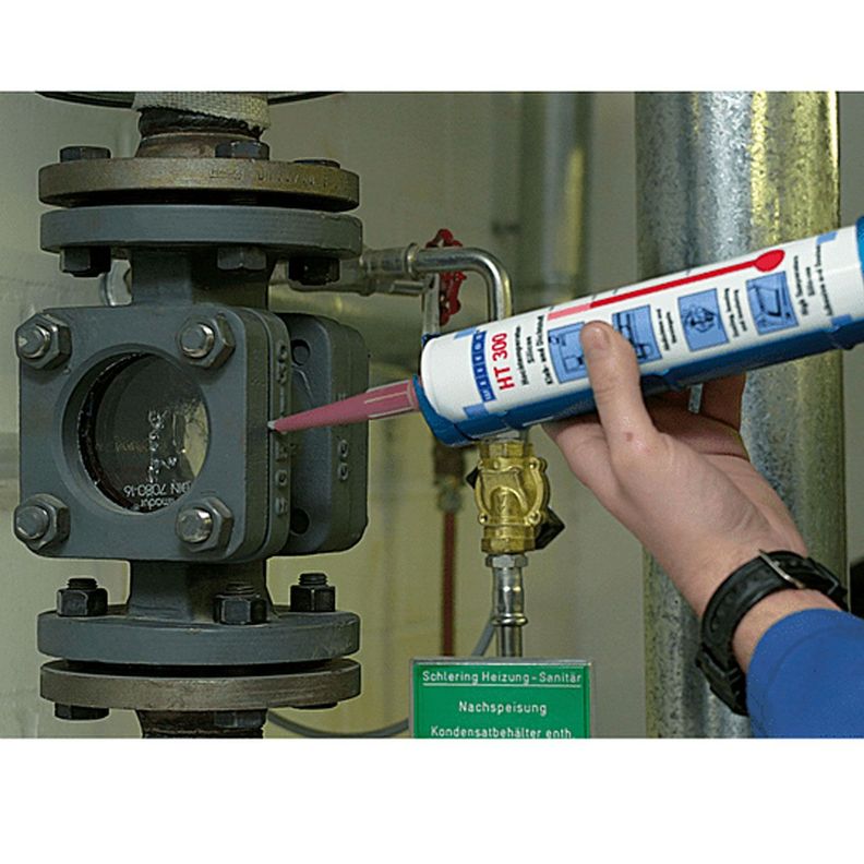Silicona Sellador Para Alta Temperatura 300º Roja 310 Ml Ht300-1