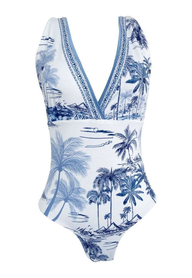 Traje De Baño de Lujo Palmeras Gipsy Azul-0