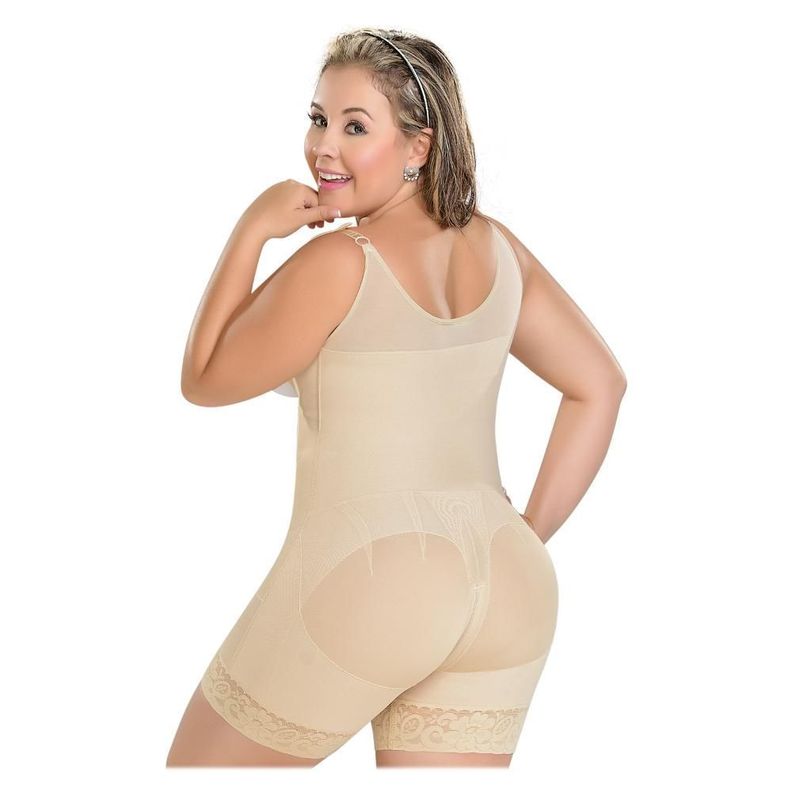 Faja Media Pierna Colombiana 2 Hileras de Broches con Bretel Delgado F-0068 MyD-0