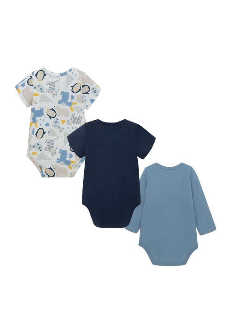 Set x3 Piluchos body Pingüinos para recién nacido niño-1