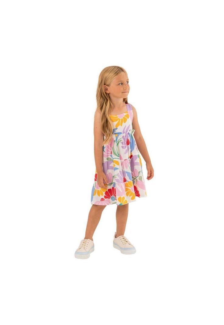 Vestido Offcorss flores manga sisa para bebé niña-2