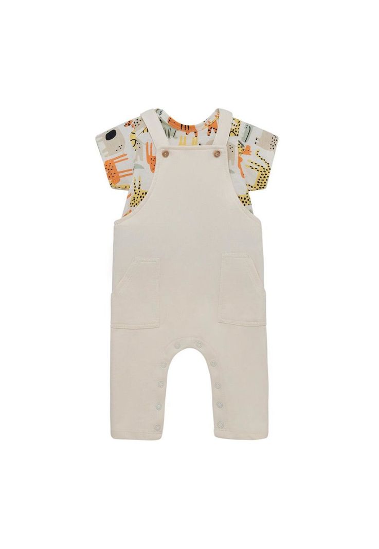 Conjunto jardinera y polera recién nacidos unisex-0