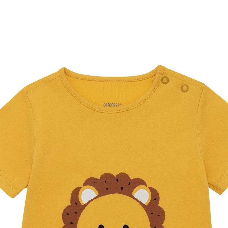 Enterito largo para recién nacidos unisex Amarillo León-2