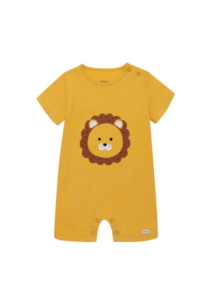 Enterito largo para recién nacidos unisex Amarillo León-0