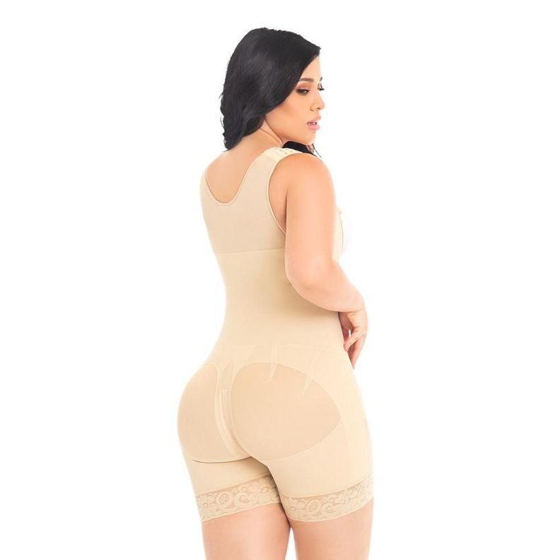 Faja Media Pierna Colombiana 2 Hileras de Broches con Bretel Grueso F-0065 MyD-3