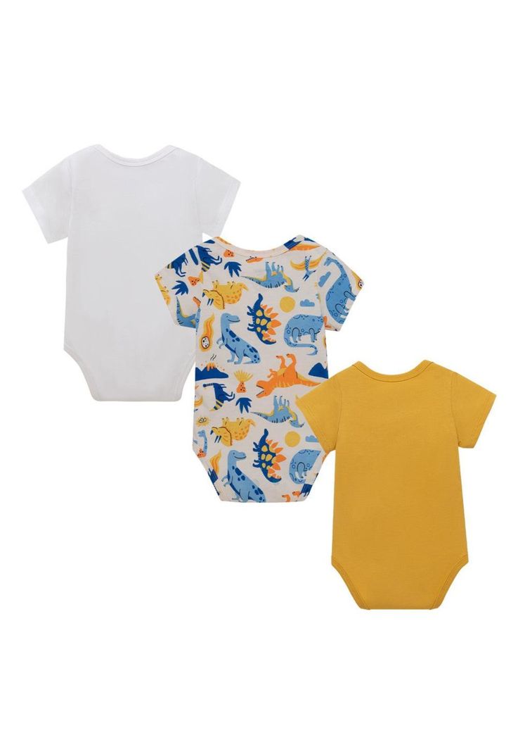 Set x3 de Pilucho Body manga corta para recién nacido niño-1