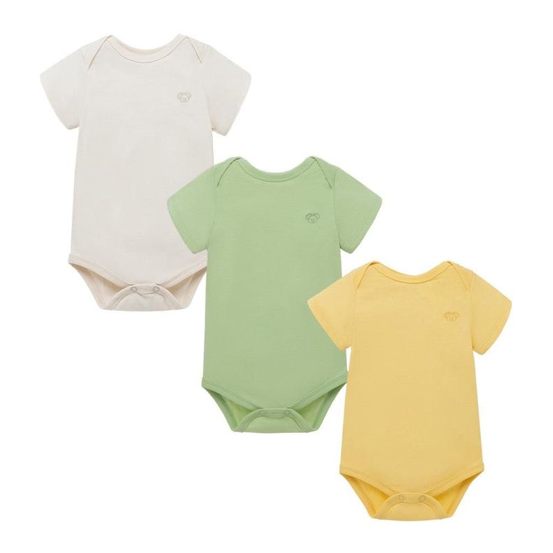 Set x3 pilucho body de manga corta recién nacidos unisex-0
