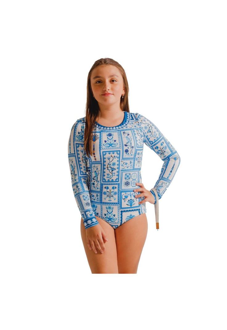 Traje De Baño Colombiano Premium Rosseta Barú Para Niña-0