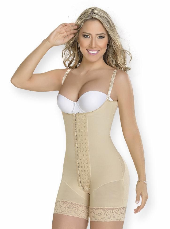 Faja Media Pierna Colombiana de 4 Hileras de Broches y Bretel Delgado F-0083 MyD-4