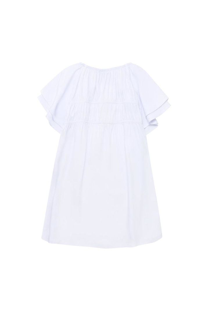 Vestido blanco manga corta bebé niña-1