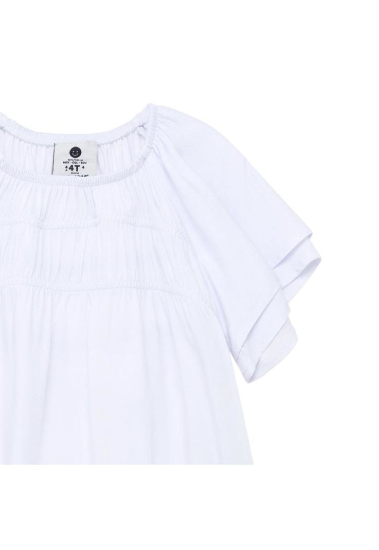 Vestido blanco manga corta bebé niña-2